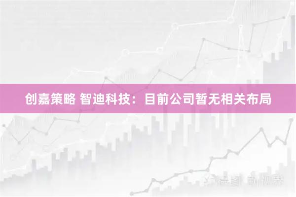 创嘉策略 智迪科技：目前公司暂无相关布局